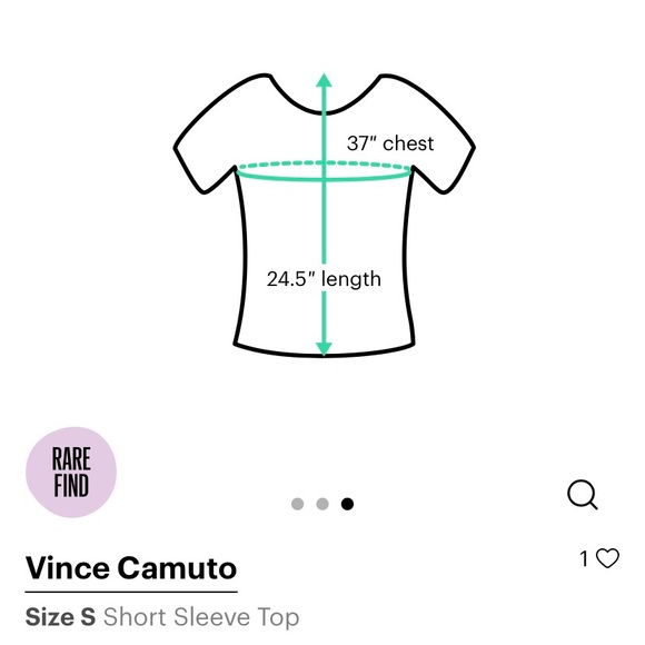 Vince Camuto Black Cap Sleeve Tee S - Picture 3 of 4